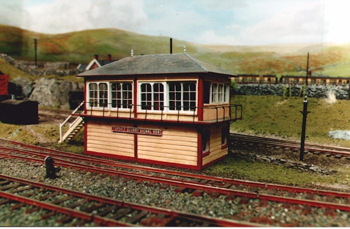  Made from two 1957 vintage Airfix
 kits the signal boxes are almost
 genuine period articles! 