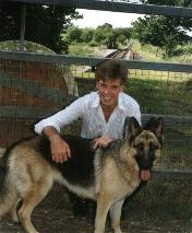  Andy McMillan and 
 his GSD 'Toyah'. 